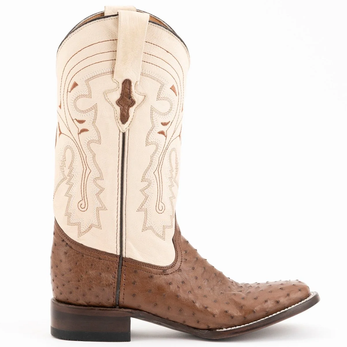 Ferrini Men's Colt Full Quill Ostrich Square Toe Boots Handcrafted - Kango Brown 1019307 - Imagen 4