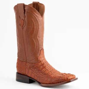 Ferrini Men's Dakota Hornback Caiman Boots - Square Toe Handcrafted Cognac 1049302