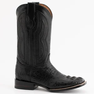 Ferrini Men's Dakota Hornback Caiman Western Boots - Square Toe Handcrafted Black  1049304