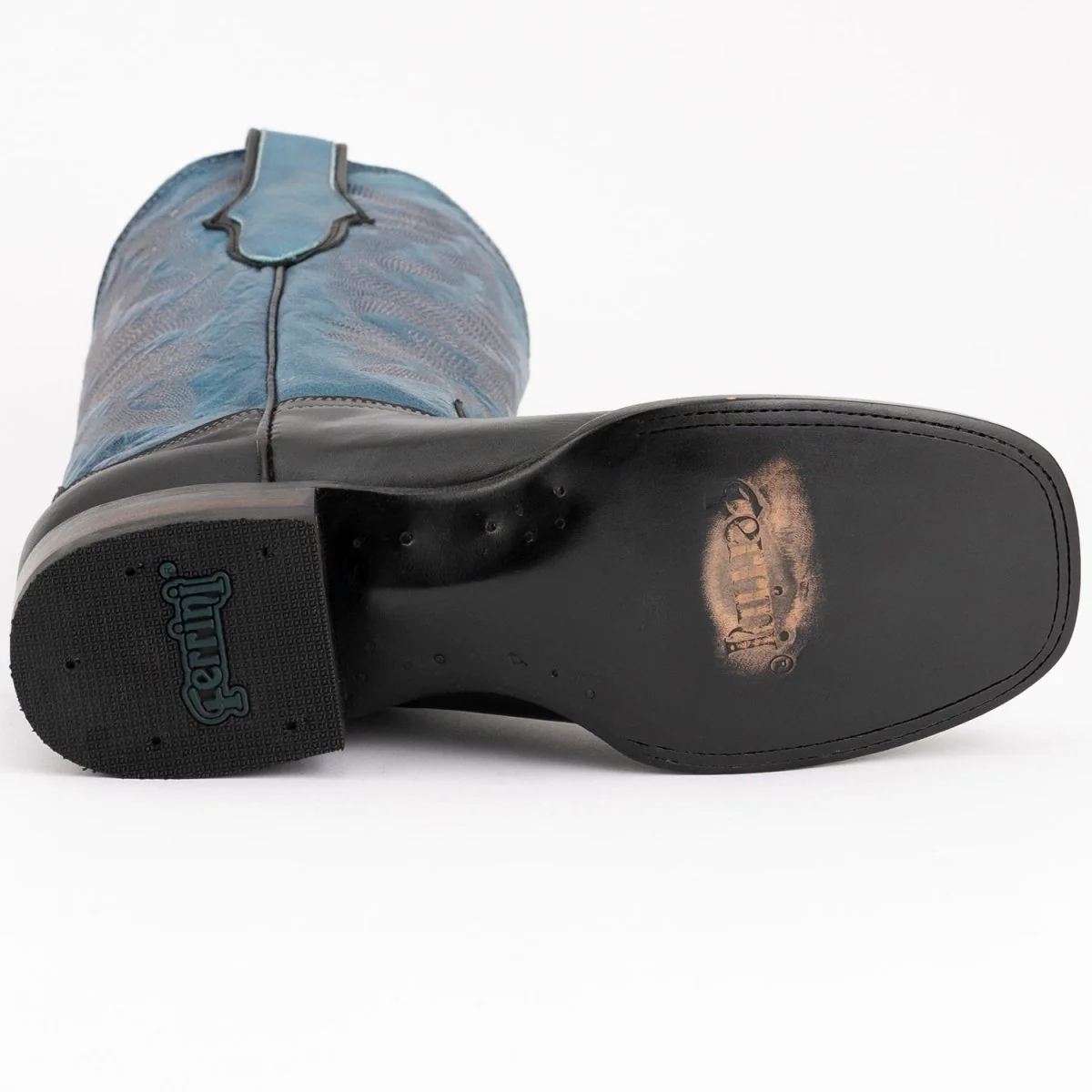 Ferrini Men's Gunner Leather Boots Handcrafted - Black 1219304 - Imagen 7