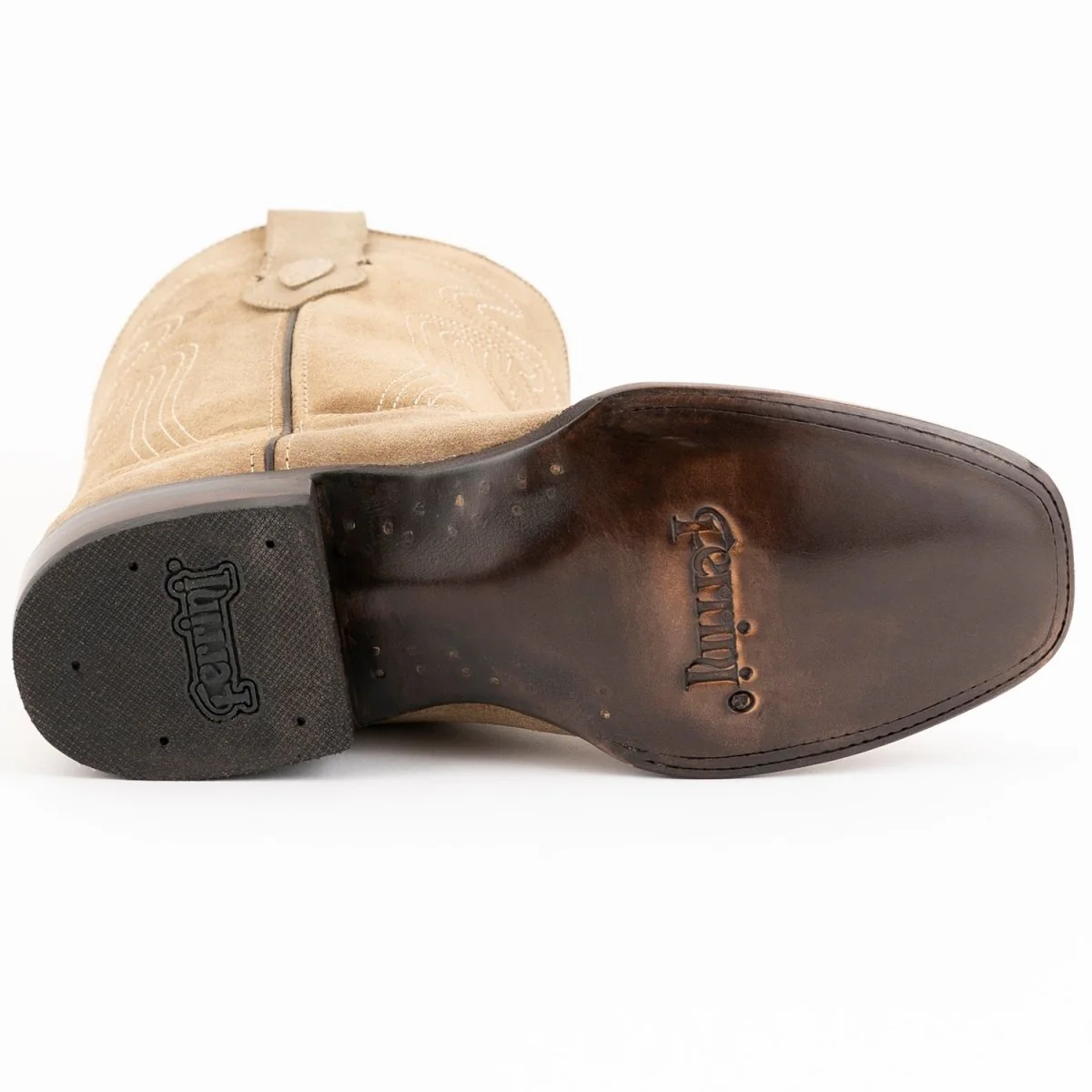 Ferrini Men's Roughrider Narrow Square Toe Boots Handcrafted - Taupe 1347141 - Imagen 7