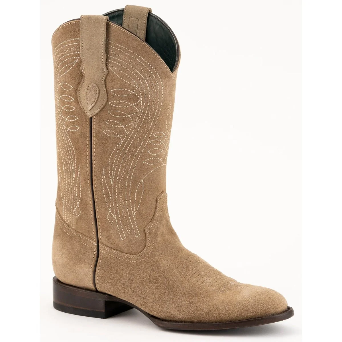 Ferrini Men's Roughrider Round Toe Boots Handcrafted - Taupe 1341141 - Imagen 2