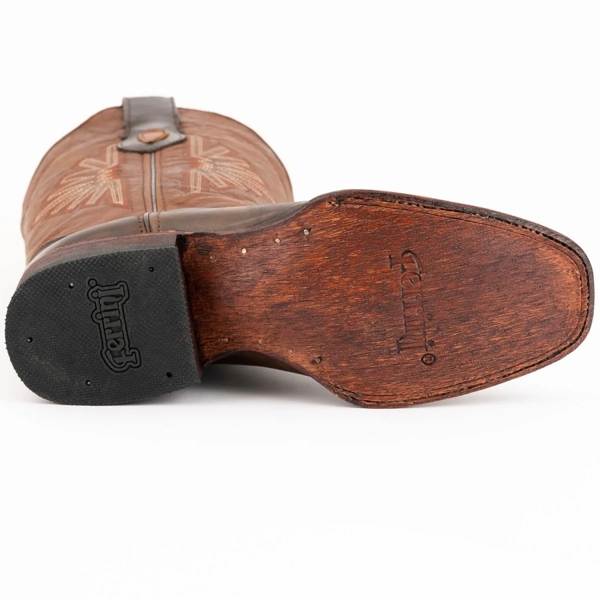 Ferrini Men's Santa Fe Leather Boots Handcrafted - Chocolate 1287109 - Imagen 7