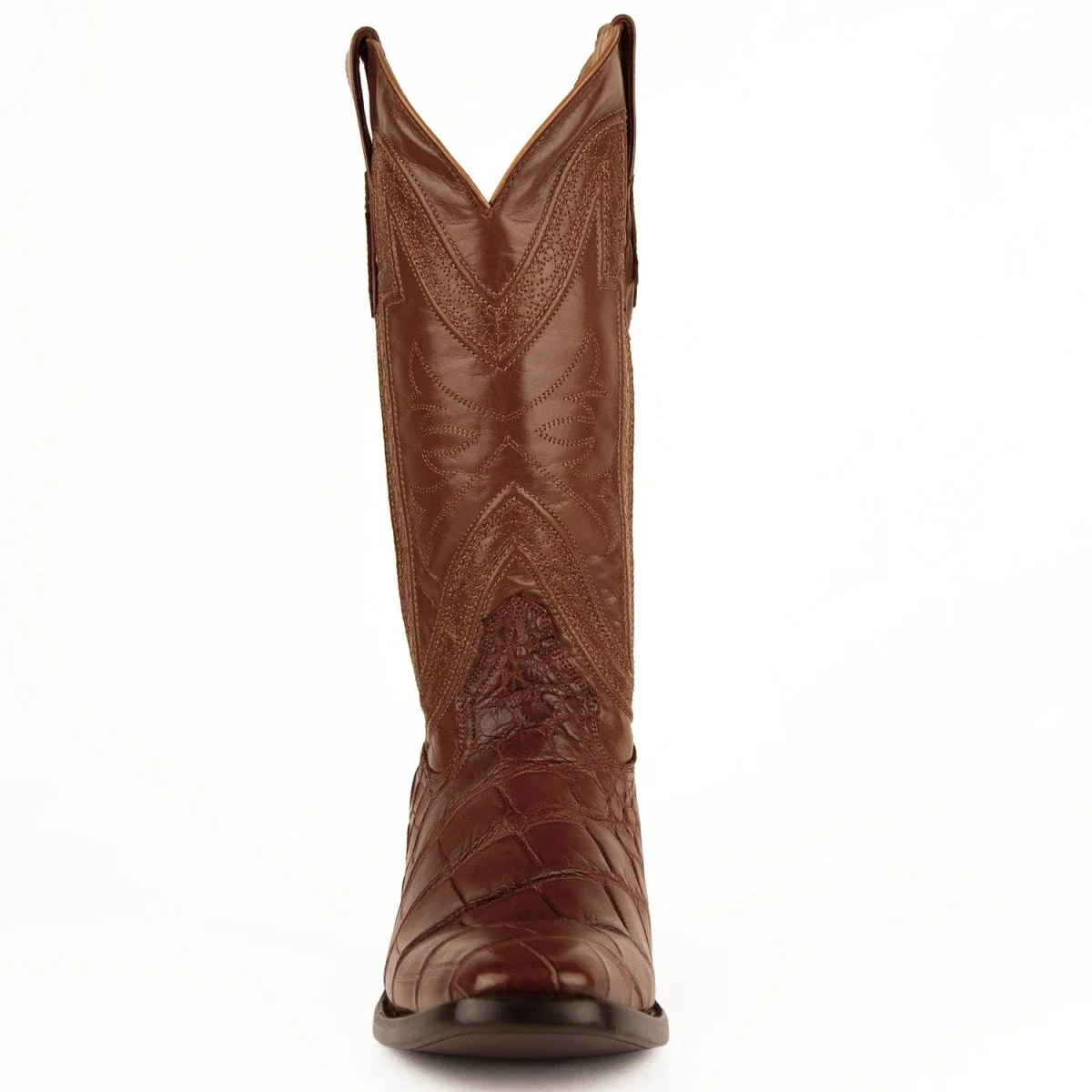 Ferrini Men's Stallion Alligator Belly Boots French Toe Handcrafted Cognac 1074126 - Imagen 6