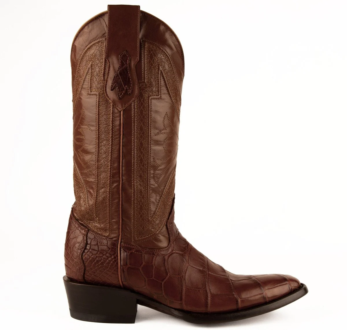 Ferrini Men's Stallion Alligator Belly Boots French Toe Handcrafted Cognac 1074126 - Imagen 4
