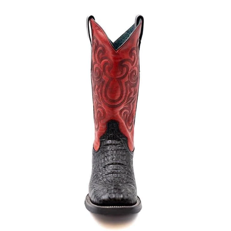 Ferrini Stampede Men's Print Crocodile Boots Handcrafted Black 40493-04 - Imagen 5
