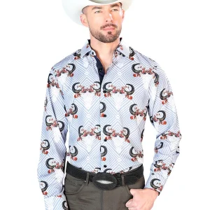 Gray And Black Casual Long Sleeve Shirt 43693