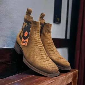 Python Print Square Toe Ankle Boots - Oryx