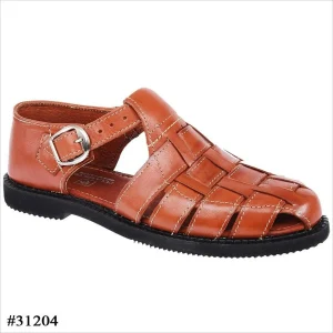 Huarache de Cuero Artesanal de Vestir Fino Color Cognac imp-31204