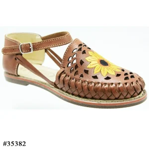Huaraches Artesanales de Piel para Mujer Color Cafe IMP-35382