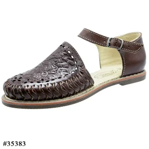 Huaraches Artesanales de Piel para Mujer Color Cafe IMP-35383
