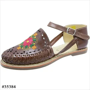 Huaraches Artesanales de Piel para Mujer Color Cafe IMP-35384