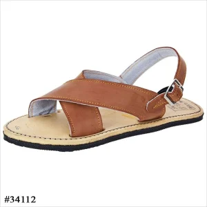 Huaraches Cruzados Azteca de Piel Original para Hombre Color Adobe imp-34112