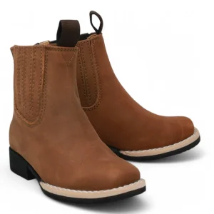 Kid's Genuine Suede Square Toe Short Boots