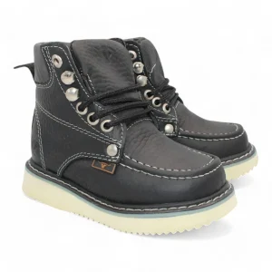 Kid´s Moc Toe Leather Boot Black-HBN80105