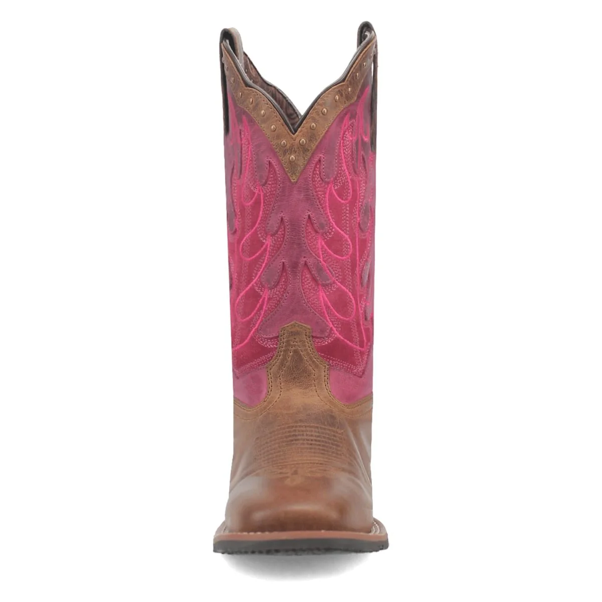 Laredo Women's Faye Broad Square Toe Leather Boots - Brown / Pink 3117 - Imagen 7