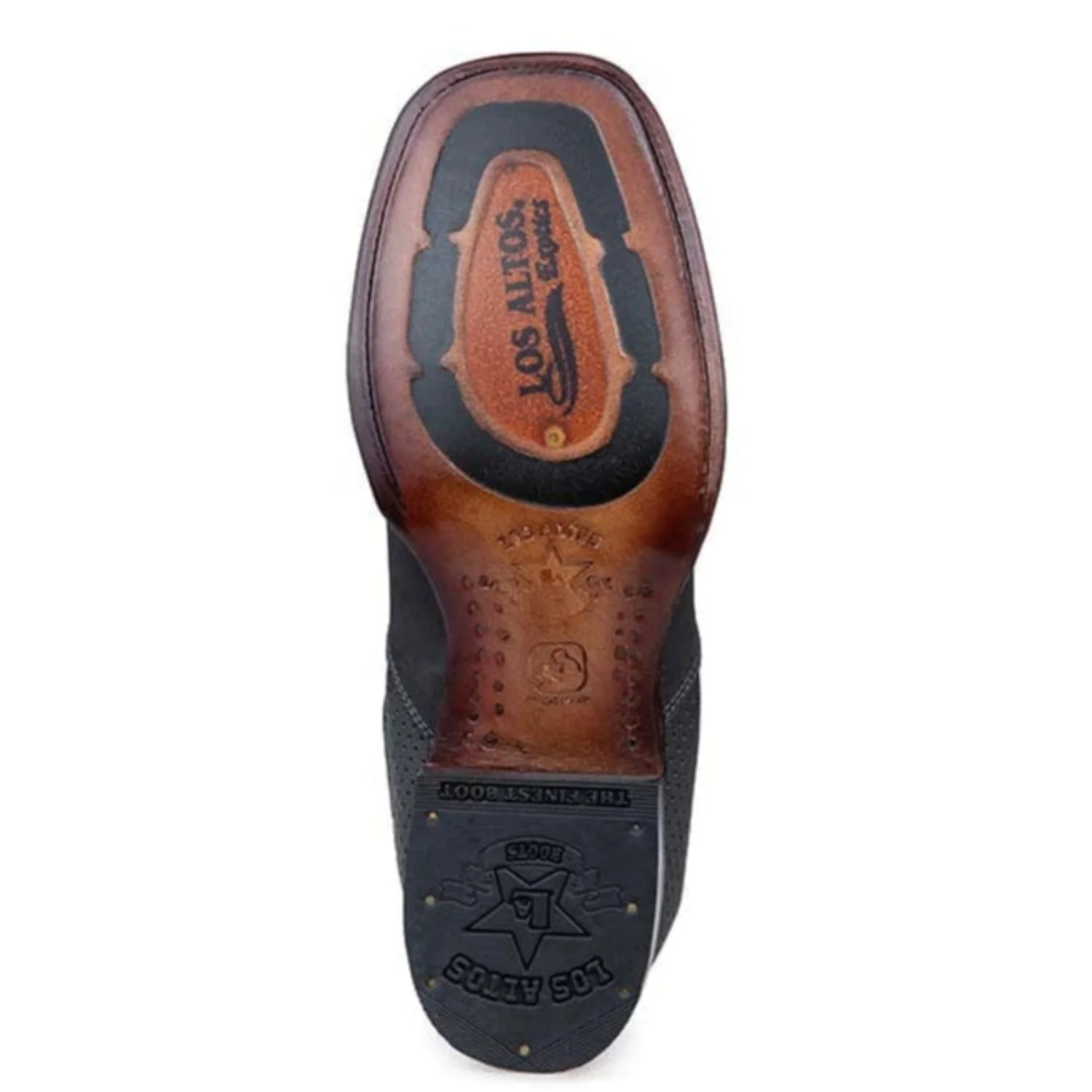 Botines de Gamuza Punta Cuadrada Ancha Color Negro - Los Altos Boots - Imagen 3