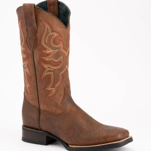 Men's Ferrini Toro Leather Boots Handcrafted Brandy 1299355