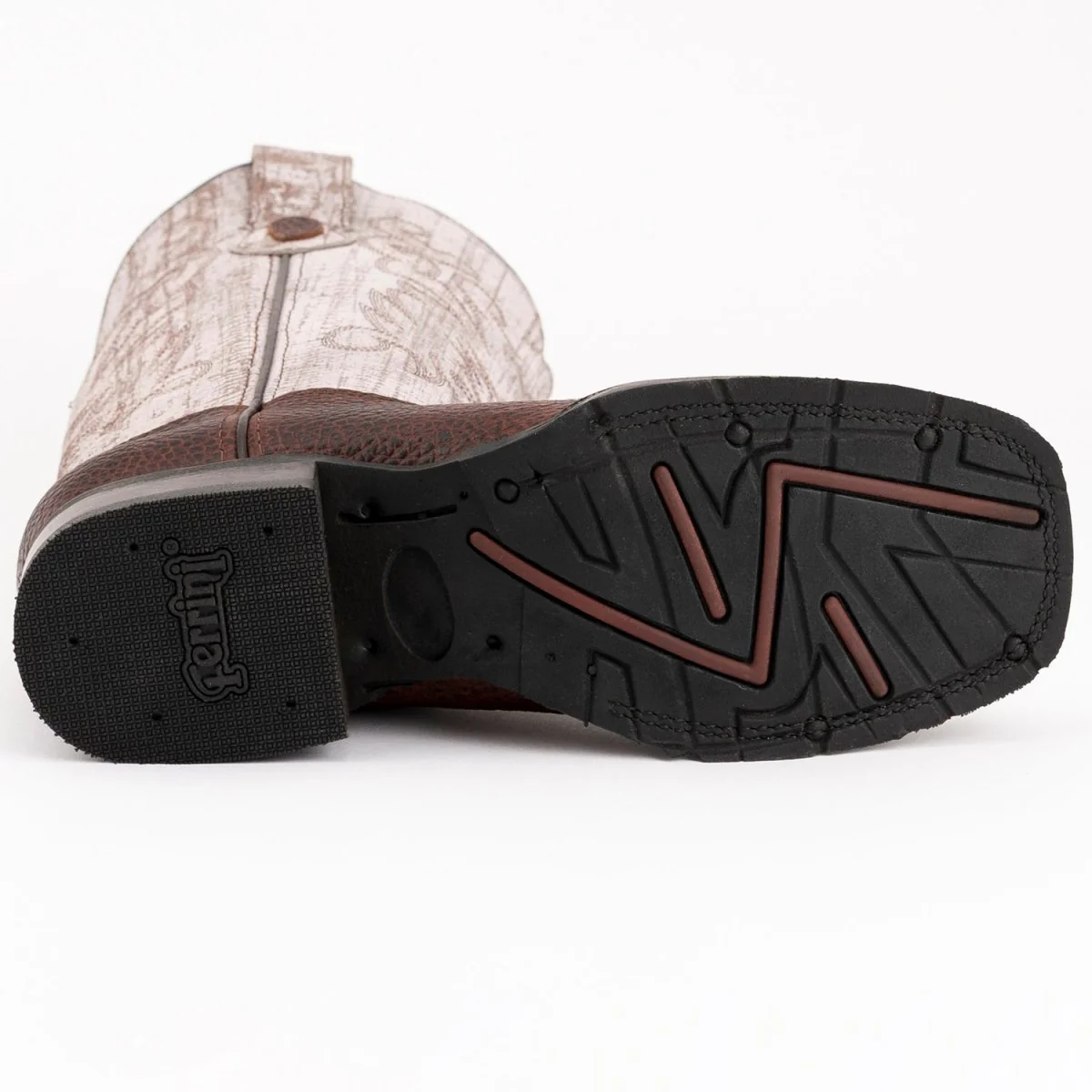 Men's Ferrini Toro Leather Boots Handcrafted Brown 1299336 - Imagen 7