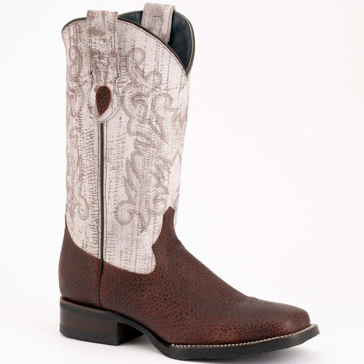 Men's Ferrini Toro Leather Boots Handcrafted Brown 1299336 - Imagen 2