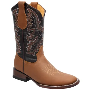 Botas para Hombre en Piel Original Cuadradas Color Miel- Rodeo Imports