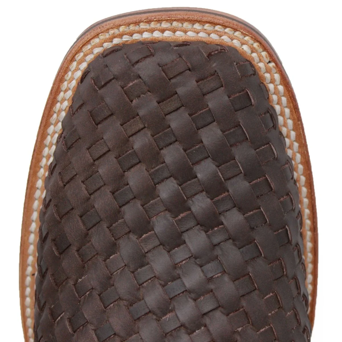 Men's Petatillo Woven Leather Square Toe Boots - Brown - Imagen 5