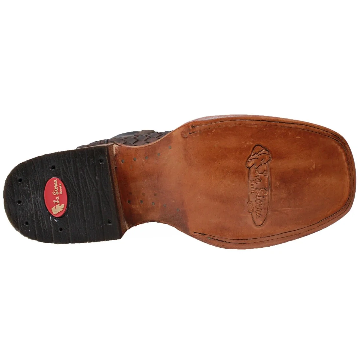 Men's Petatillo Woven Leather Square Toe Boots - Brown - Imagen 6