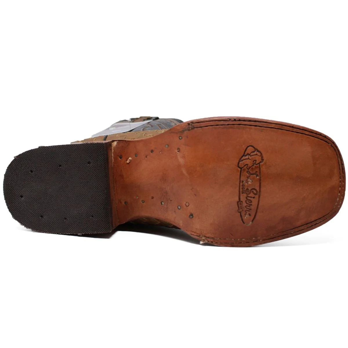 Men's Petatillo Woven Leather Square Toe Boots - Honey - Imagen 7