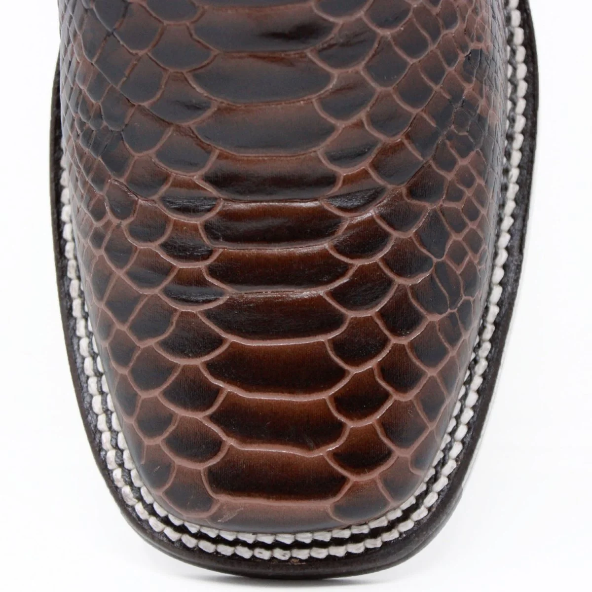 Men's Square Toe Ankle Boots Python Print Brown - Imagen 6