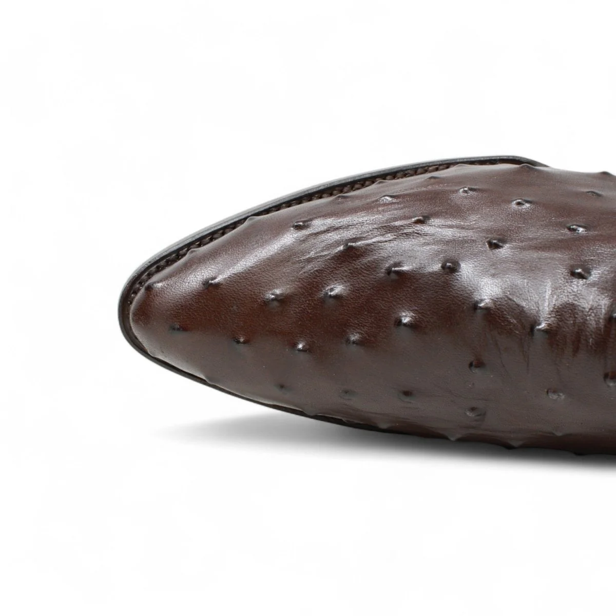 Men's White Diamonds Ostrich Print J-Toe Boots - Brown - Imagen 6