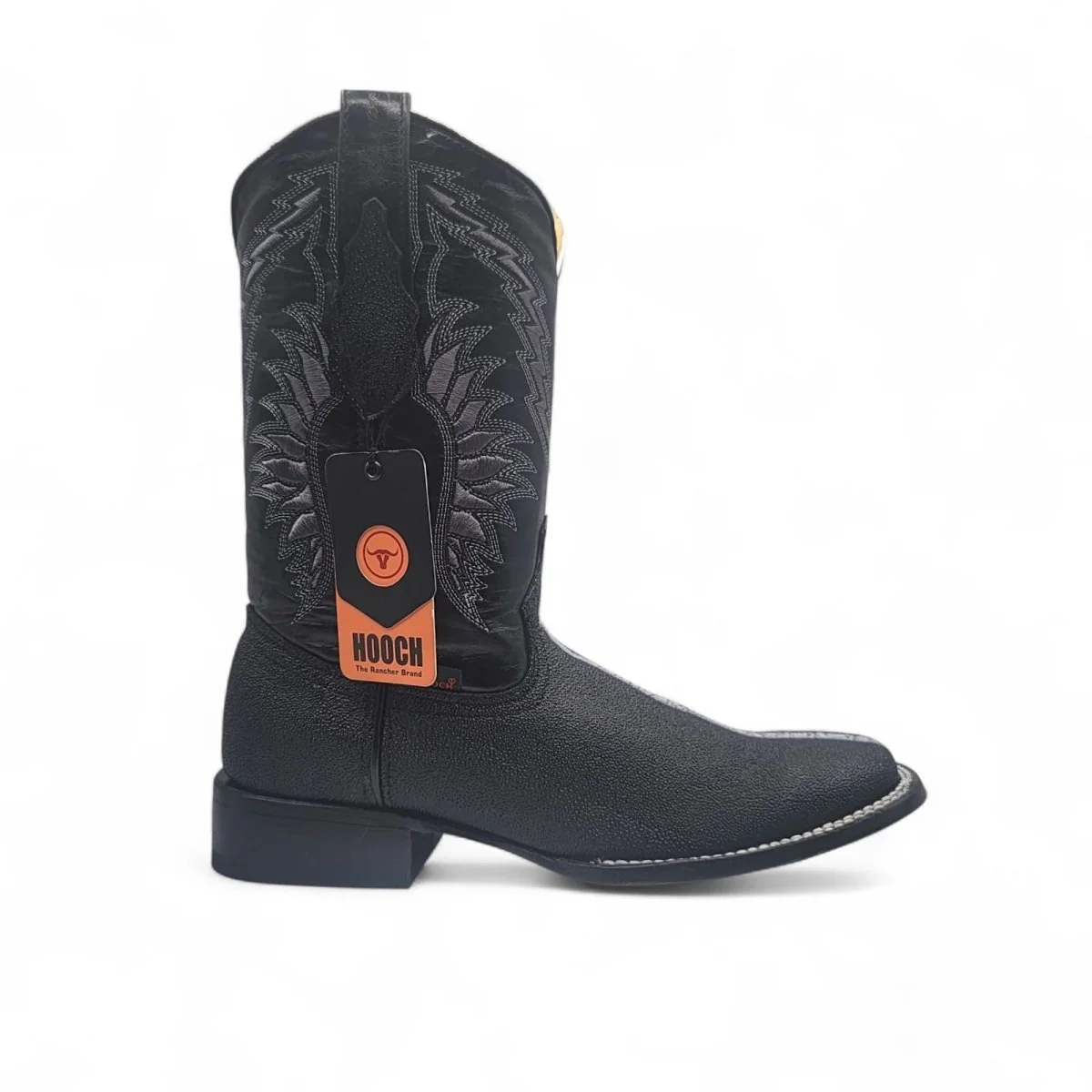 Bota Vaquera para Hombre de Piel Grabado Tipo Mantarraya Full Rowstone con Punta Cuadrada Ancha y Suela de Hule – Hooch Boots H528405 - Imagen 3