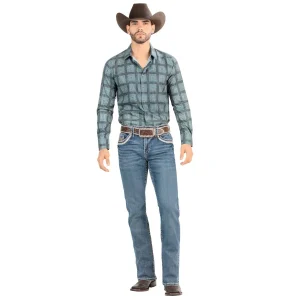 Montero Men's Light Blue Modern Boot Denim Jeans-MON 4639