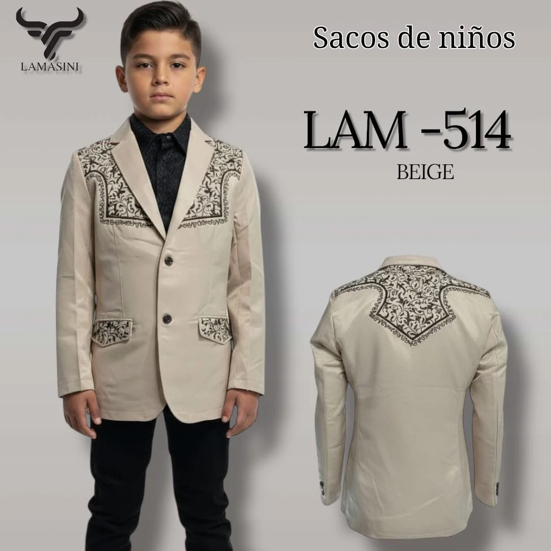 Saco Vaquero para Hombre Lamasini-513 Beige - Imagen 3