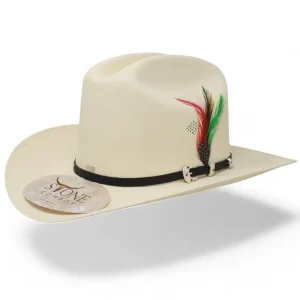 Sombrero 1,000X Estilo Chaparral con Plumas Ala 3" Viva Mexico Cabrones!