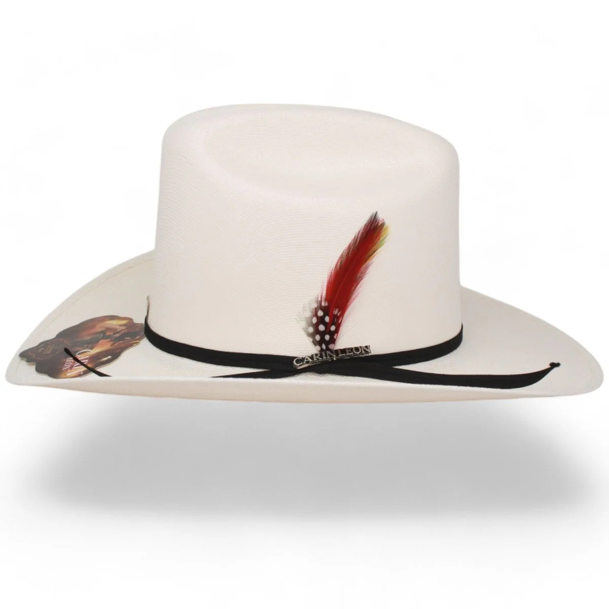 Sombrero Carin Leon Oficial 10X con Pluma y Liston - Imagen 4