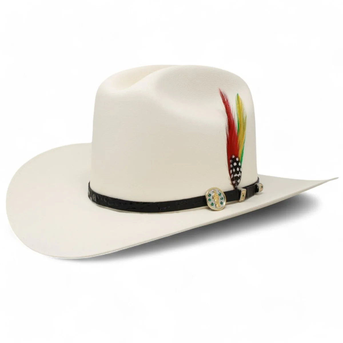 Sombrero Fino de Palma – Calidad 5,000X Estilo Sinaloa con Plumas San Judas – Stone Hats - Imagen 7
