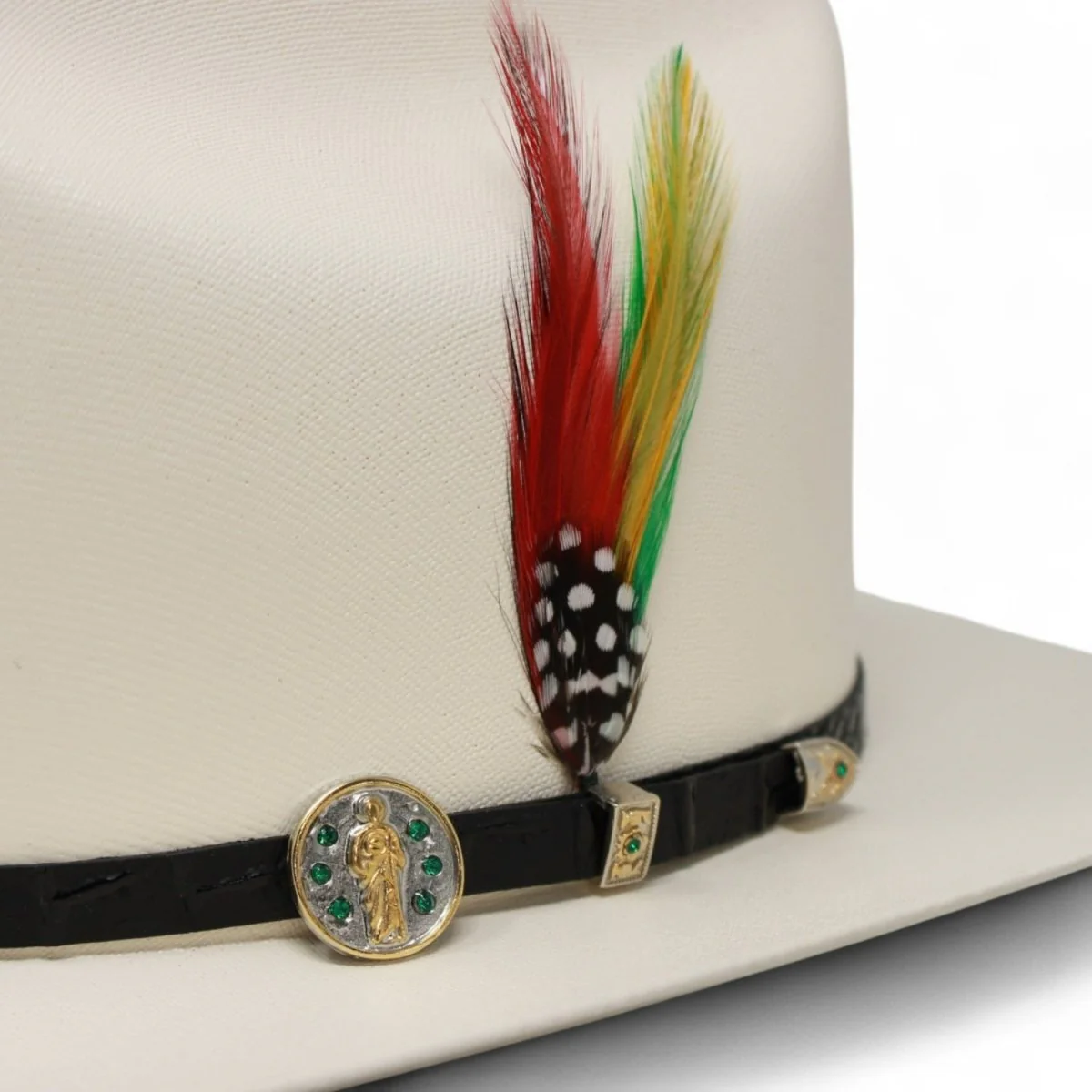 Sombrero Fino de Palma – Calidad 5,000X Estilo Sinaloa con Plumas San Judas – Stone Hats - Imagen 5