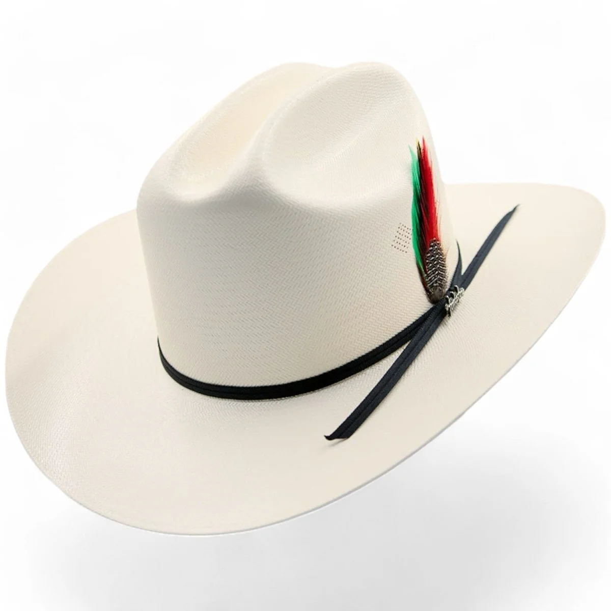Sombrero Tombstone 100X Estilo Sinaloa con Plumas Ala 3" - Imagen 2