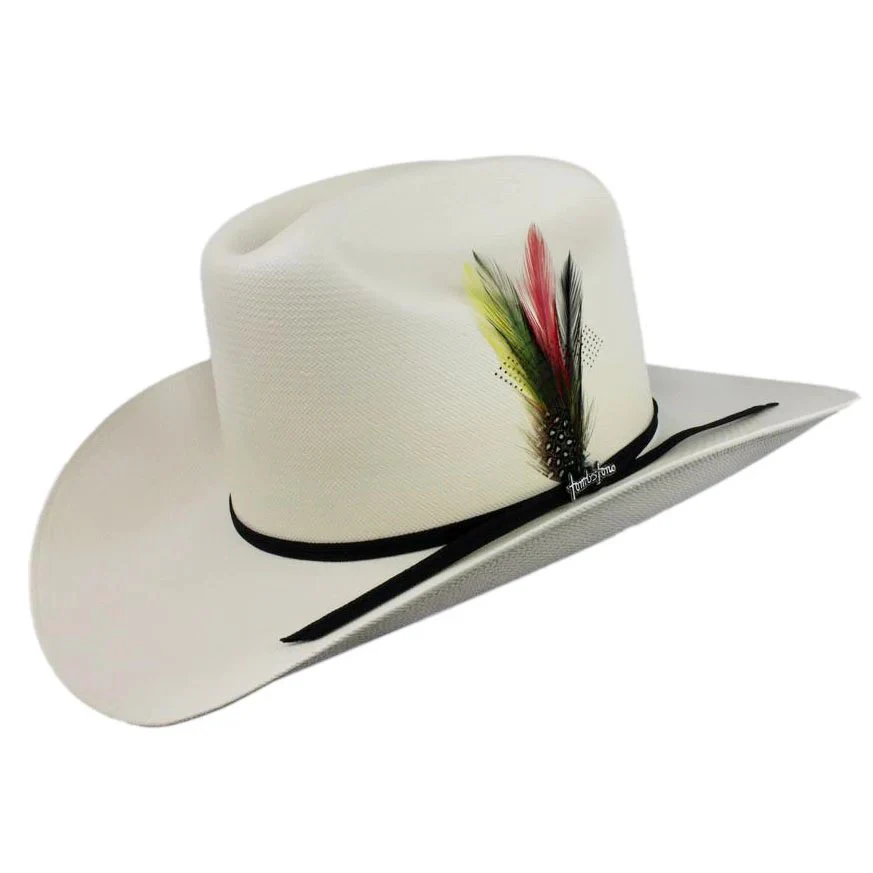 Sombrero Tombstone 100X Estilo Sinaloa con Plumas Ala 3" - Imagen 5