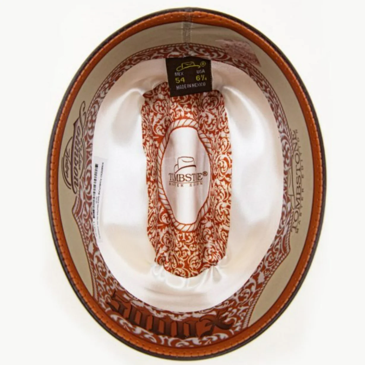 Sombrero Tombstone 5,000X Estilo El Fantasma con Plumas Ala 3 1/2" - Imagen 9