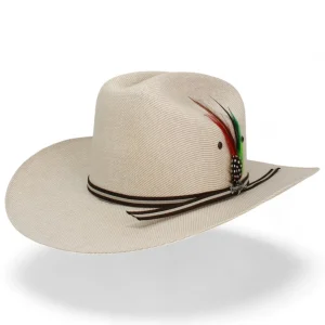 Sombrero Chaparral Color Beige con Liston Bi-Color y Pluma -Tombstone