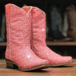 Tanner Mark Girl's Leather Square Toe Boots - Skylynn