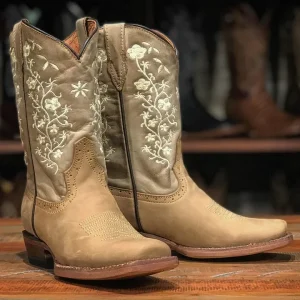 Tanner Mark Girl's Leather Square Toe Boots - Turin