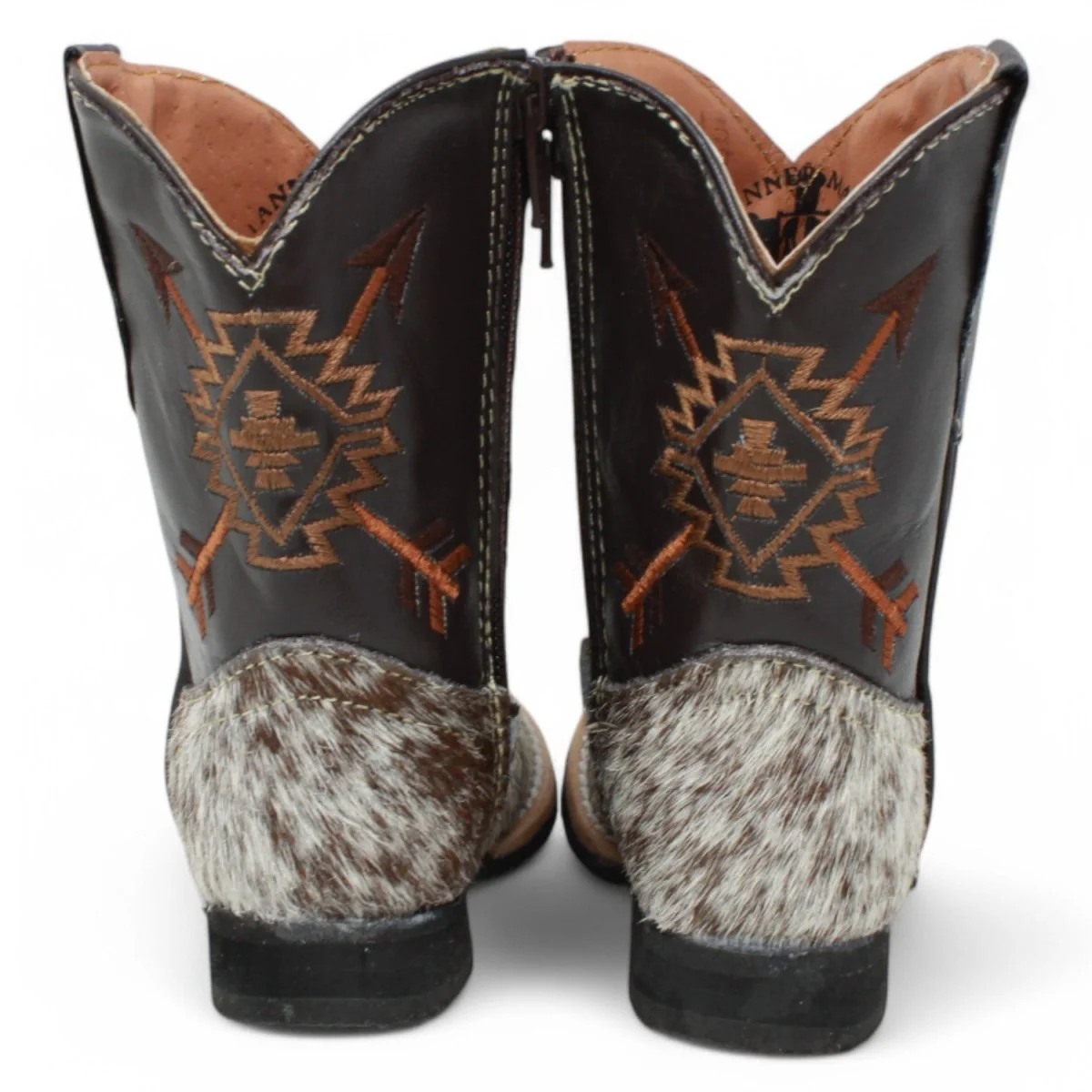 Tanner Mark Infant Leather Square Toe Boots Cow Hair Brown - Imagen 6