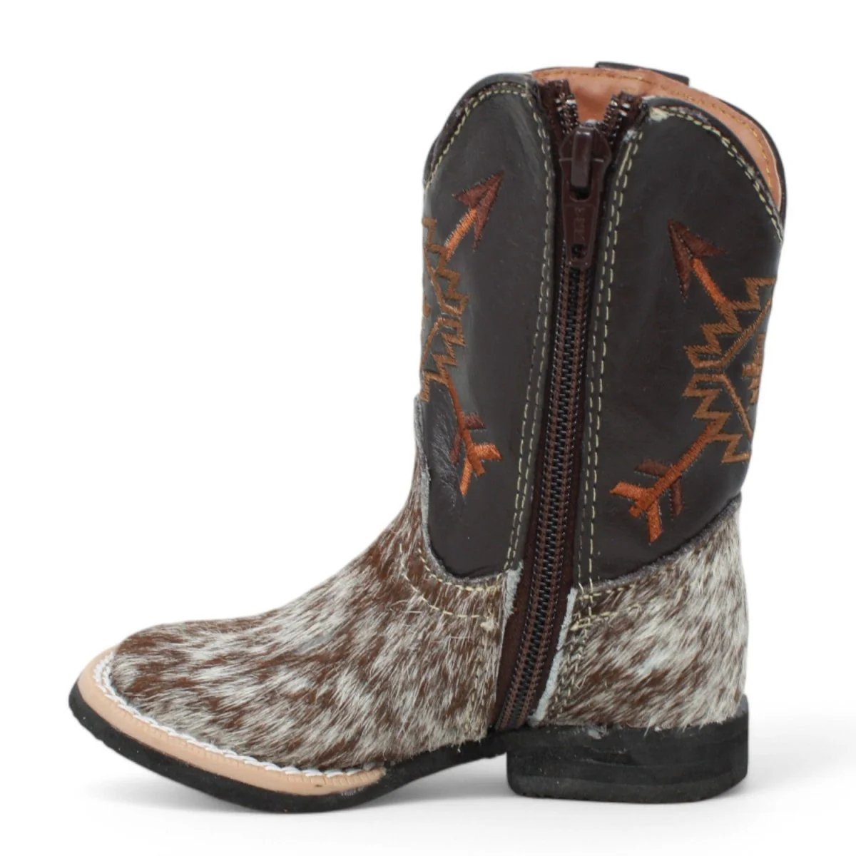 Tanner Mark Infant Leather Square Toe Boots Cow Hair Brown - Imagen 5