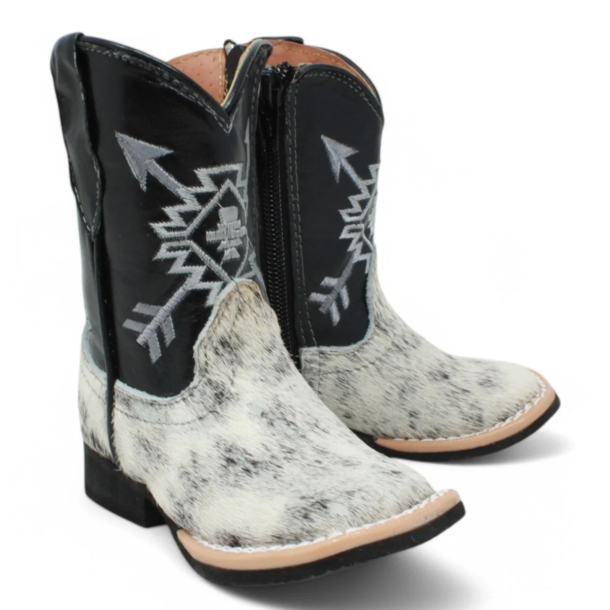 Tanner Mark Infant Leather Square Toe Boots Cow Hair