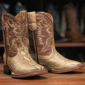 Tanner Mark Kid's Carunga Lizard Print Square Toe Boots - Little Monster