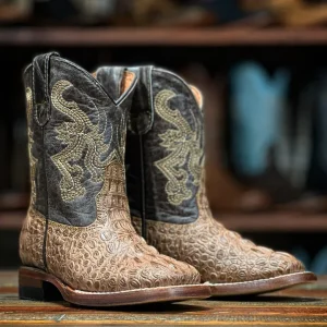 Tanner Mark Kid's Gator Print Square Toe Boots - Decker