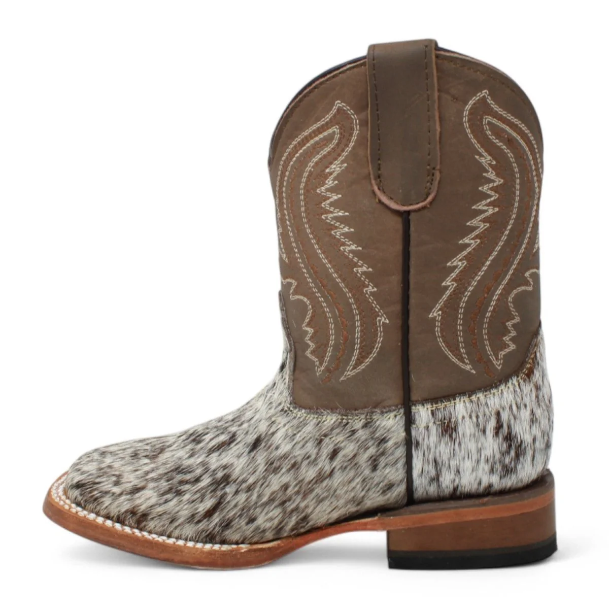 Tanner Mark Kids Leather Square Toe Boots Cow Hair Brown - Imagen 5