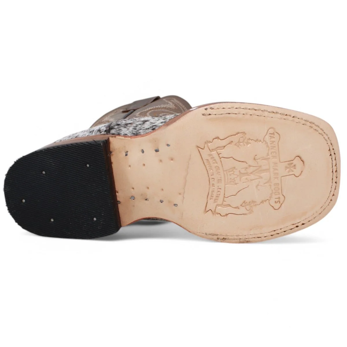 Tanner Mark Kids Leather Square Toe Boots Cow Hair Brown - Imagen 7